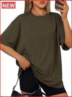Oversized Summer T Shirts Short Sleeve Loose Fit Casual Tops Plus Size Workout